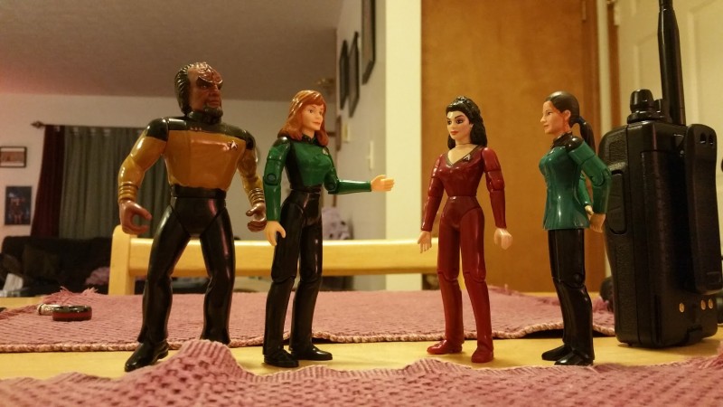 Worf, Dr. Crusher, Troi, and Jadzia, along with Kira (who's not pictured here) make up my Space Friends.