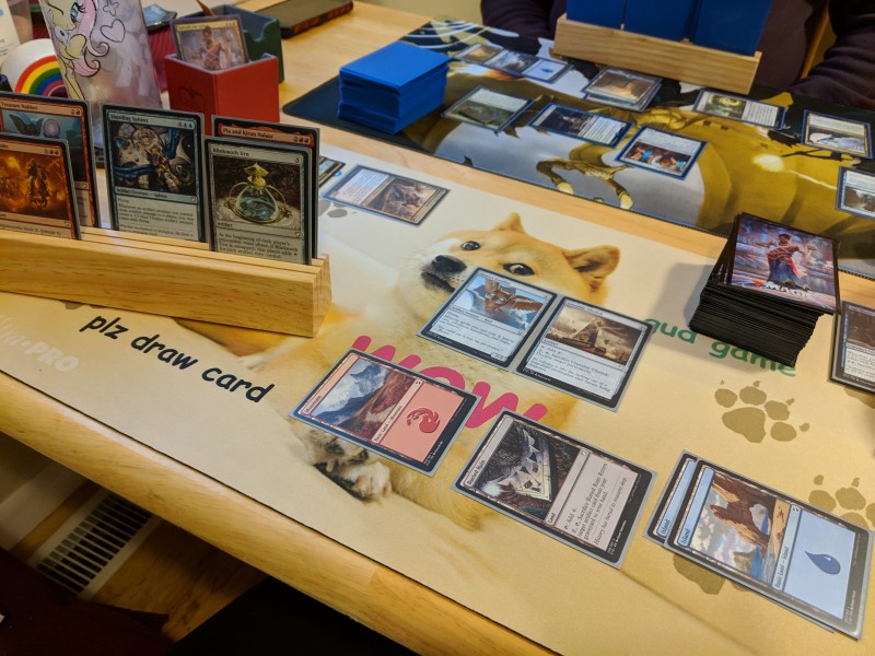 A Magic: The Gathering game in progress