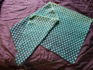 Trio blanket in progress.