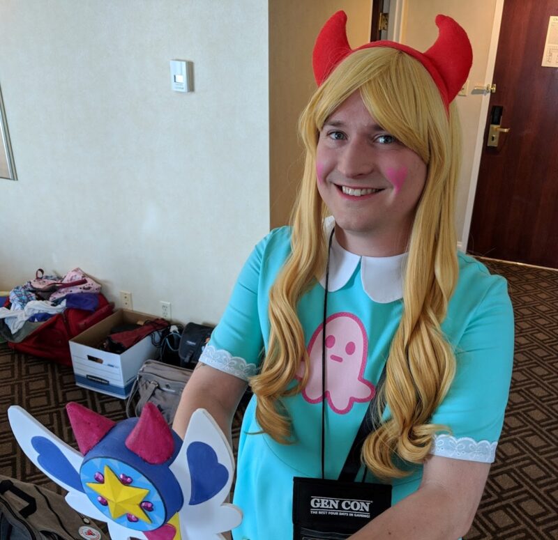 Rana dressed up as Star from Star vs. The Forces of Evil.